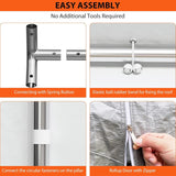 Klysiora 13x20 Ft. Metal Carport Garage with PE Fabric and Galvanized Steel Frame Outdoor Shelter for Cars, Trucks and Boats with 4 Doors and Mesh Windows for Ventilation - Grey Klysiora