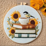 Huacan Embroidery Kit for Beginners Adults Includes Stamped Flower Pattern, Hoop, Color Threads,Tools,Easy to Follow Instruction (Bird)