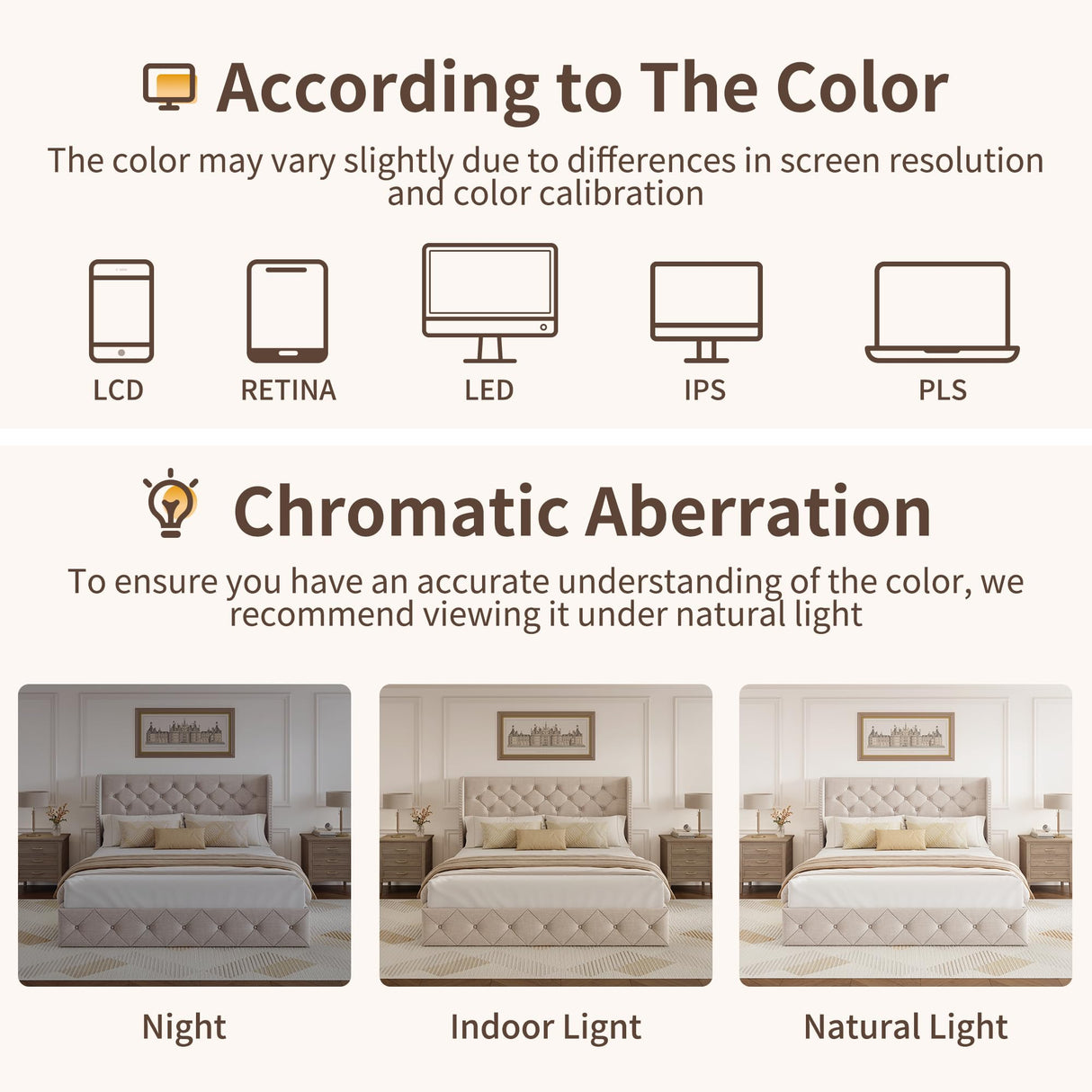 BRELTAM Queen Size Bed Frame with Storage Drawers and Wingback Headboard Linen Upholstered Platform Bed Frame Tufted Beds with Heavy Duty Wood Slats, Noise Free, Easy Assembly, Beige BRELTAM