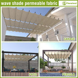 FLORALEAF 7'×16' Pergola Shade Cover Retractable Pergola Replacement Canopy Slide Shade Sail with Cable Hardware for Outdoor Patio Porch Garage Deck Backyard Awning FLORALEAF