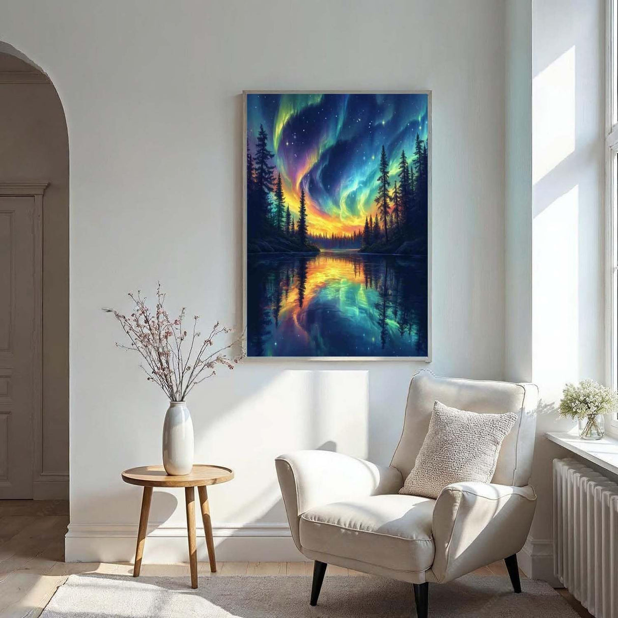 MBYAUYN Diamond Art Kits for Adults Aurora Lake, Diamond Painting Kit DIY, Full Drill Diamond Painting Kit, Dimond Art Paintings 5D for Home Wall Decor 12 X 16 Inch MBYAUYN