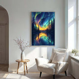 MBYAUYN Diamond Art Kits for Adults Aurora Lake, Diamond Painting Kit DIY, Full Drill Diamond Painting Kit, Dimond Art Paintings 5D for Home Wall Decor 12 X 16 Inch MBYAUYN
