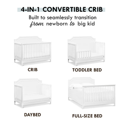 DaVinci Chloe Regency 4-in-1 Convertible Crib in White Greenguard Gold Certified