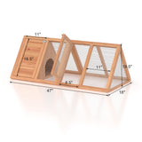 Outdoor Rabbit House Bunny Chicken Coop Wooden Small Animals Quail Cage Hamster Pet Run Cage Poultry Hutch with 2 Doors (46") GOJOOASIS