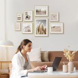 ArtbyHannah 8 Pack Gallery Wall Frame Set Neutral Wall Art Decor,Picture Frames Collage Wall Decor with Desert Pictures,Multiple Sizes… ArtbyHannah