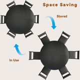 HUAHUU Round Dining Table Set for 6, 7-Piece Kitchen Table and Chairs for 6, 47'' Round Dining Room Table Set with 6 Chairs, Space Saving Dining Table with Wood Base for Kitchen, Living Room, Black HUAHUU