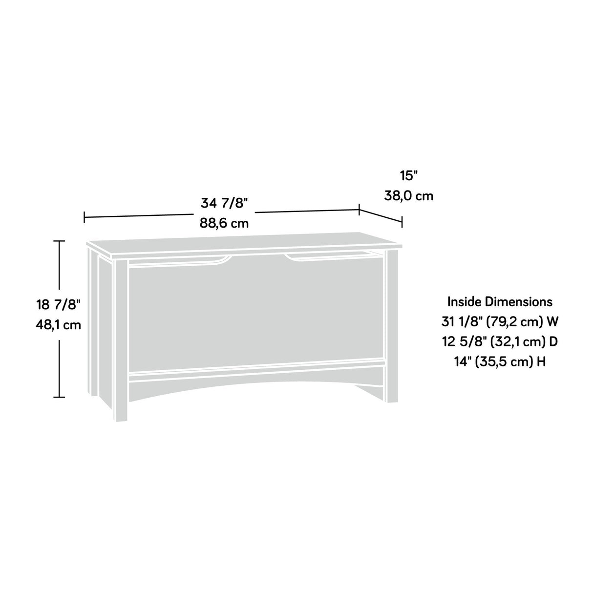 Sauder Shoal Creek Storage Chest, Oiled Oak finish Sauder