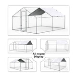 Chicken Coop Large Metal Chicken Run for Yard Chicken Pen/Cage Outdoor Walk-in Chicken House Heavy Duty Poultry Cage with Waterproof and Anti-UV Cover WoodArtSupply