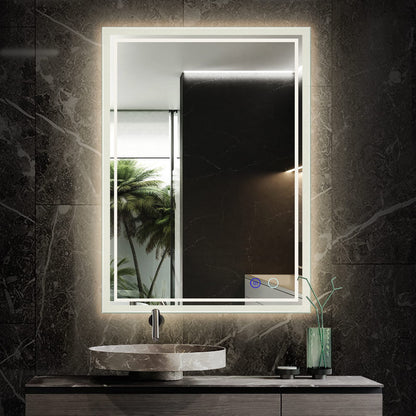 ZELIEVE 24x32 LED Bathroom Mirror,Led Mirror for Bathroom,Bathroom Mirror with Lights,Backlit Mirror,Anti-Fog,Dimmable,CRI90+,Touch Button,Water Proof,Horizontal/Vertical，Wall Mounted