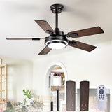 Depuley 42-Inch Ceiling Fan with Light: Walnut Ceiling Fans with 5 Blades Dual Finish Reversible - Farmhouse Ceiling Fan with Remote Control for Living Room Outdoor Patios Depuley