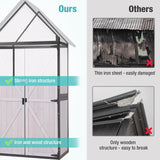 Sheds Outdoor Storage,Garden Shed with Metal Frame Structure and Adjustable Shelves,Large Capacity Storage Tool Cabinet Box for Backyard Garden Patio Lawn (Off White) Suumerpety