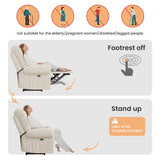 Welzona Adjustable Power Recliner Chair, Soft Corduroy Electric Recliner Chair, Power Recliners with USB Port, Eco-Certified Small Recliners for Small Spaces Sofa Reclinable, White Welzona