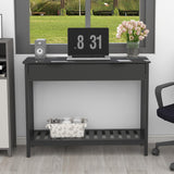 TaoHFE Modern Black Entryway Table with Drawer – Versatile Narrow Console Table for Living Room and Hallway Storage TaoHFE