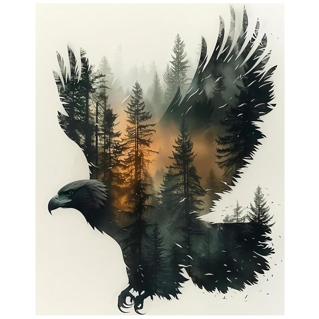 xcemhil Eagle Paint by Numbers Kit for Adults, Eagle Painting by Numbers, Adult Paint by Number Kits Suitable for Gifts and Interior Decor 16x20 Inch xcemhil