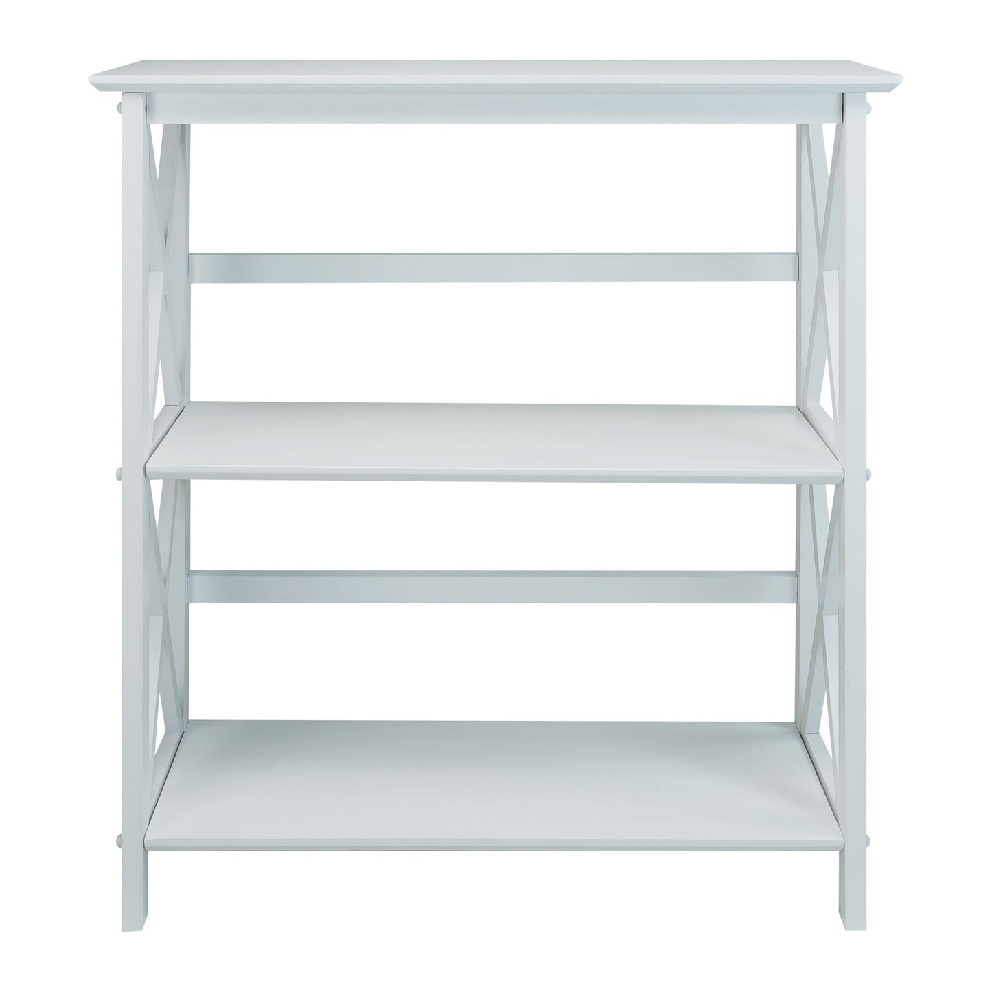 Casual Home 3-Shelf Montego Bookcase, White - WoodArtSupply