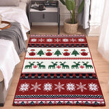 Christmas Area Rugs 4x6 Machine Washable High Traffic Xmas Door Mat Non-Slip Floor Carpet for Living Room Dining Room Bedroom Entryway & Hallway, Snow Print BNUNWISH