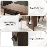 Squireewo 71 Inch Rectangular Dining Table for 6-8 People, Farmhouse Wood Kitchen Table with Wooden Legs, Farmhouse Center Kitchen Table for Dining Room, Kitchen & Living Room, Brown Squireewo