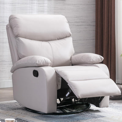 GNMLP2020 Swivel Rocker Recliner Chair for Adults, Rocking Small Recliner Chairs for Small Spaces, Glider Chairs Recliner Lazyboy Single Sofa for Nursery, Living Room, RV, Beige