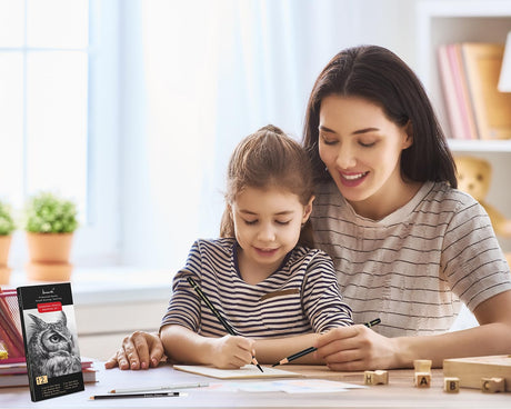 Brusarth Charcoal Drawing Set -12 pc Black charcoal pencils, White Charcoal Pencils, Eraser Pencils, Blending Stumps for Drawing, Sketching, Shading, Artist Pencils for Beginners & Artists Brusarth