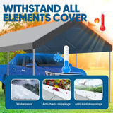 Quictent 10x20 ft Heavy Duty Carport Canopy Galvanized Car Tent Outdoor Garage Boat Shelter with Reinforced Structure, with Hanging Edge - Gray Quictent