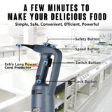 VONCI 500W Commercial Immersion Blender, 16" SUS 304 Removable Shaft, Heavy Duty Power Hand Mixer with Variable Speed 6000-20000RPM, Professional Electric Stick Blender for Restaurant Kitchen Use. VONCI