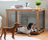 Dog Crate Furniture with Removable Top Cover, Wooden Crate with Tray, Dog Kennel Indoor for Small/Medium/Large Dogs(Light Brown, 37.4" L*25.9" W*25.8" H) Furnipeture