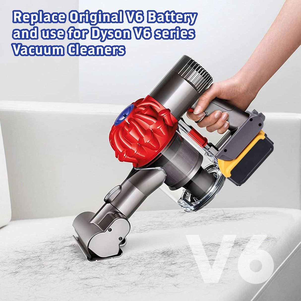 JJXNDO DW20V6 Adapter - Compatible with Dyson V6 Series Vacuum Cleaners and for DeWalt 20V Lithium Battery JJXNDO