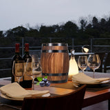 OFFSCH Oak Barrel Decoration Props Antique Decor Wooden Planter Retro Decor Succulent Pot Beer Barrel Wooden Barrel Ornament Red Wine Barrel, 10.61X8.25X8.27in OFFSCH