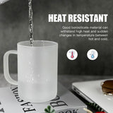 AGH 6 Pack Sublimation Glass Cups with Handles, 16oz Frosted Sublimation Blanks with Bamboo Lid and Stainless Steel Straw, Sublimation Mugs Tumbler AGH