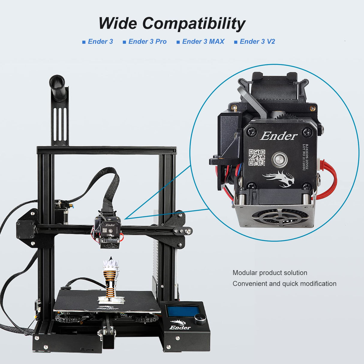 Creality Sprite Extruder Pro Kit Upgrade Direct Drive All Metal Hotend 300℃ High Temperature Convenient Retrofit for Creality Ender 3/Pro/V2/MAX/NEO(4.2.7) 3D Printer Head Replacement ENOMAKER
