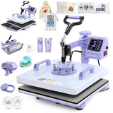 Whubefy Heat Press 15x15 inch 5 in 1 with 30OZ Tumbler Press, Slide Out 360° Swing Away Digital Shirt Press Machine, Industrial-Quality Heat Transfer Sublimation for T-Shirt/Tumbler/Mug/Hat/Cap/Plate Whubefy
