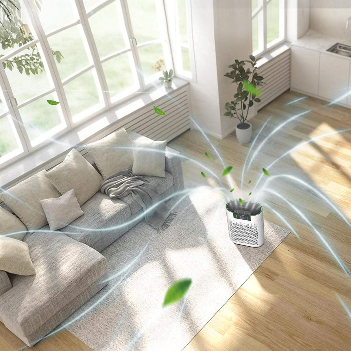 Air Purifiers for Home Large Room Bedroom up to 1740 Ft², Hepa Air Purifier with Air Quality Monitor, Smart WiFi, TRUE HEPA, Sleep Mode, Air Cleaner for Pets, Dust, Odor, Smoke, Pollen, AP2000WF KNKA