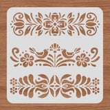 BENECREAT Plastic Folk Decorative Painting Stencil Templates, 12x12inch Floral Pattern Scandinavian Style Reusable Drawing Stencils for DIY Art Craft Wall Canvas Furniture BENECREAT