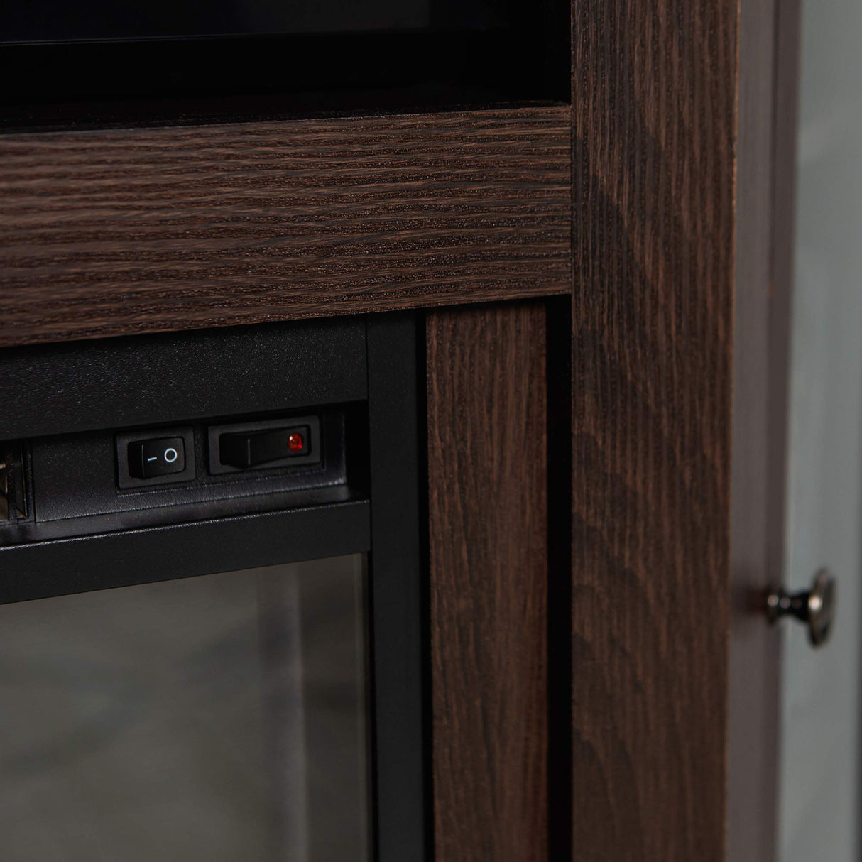 Walker Edison Alcott Classic Glass Door Fireplace Corner Entertainment Center TV Stand for TVs up to 55 Inches, 48 Inch, Espresso Walker Edison