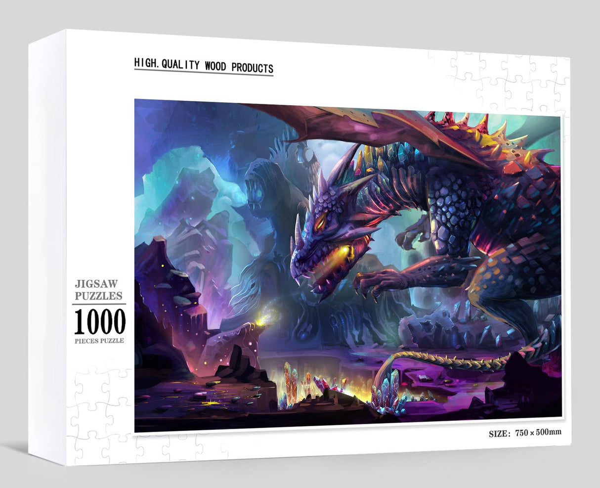 Dragon Planet 1000 Pieces Wooden Jigsaw Puzzles Personalized Photo Puzzle for Adults Friends Picture Puzzle Gifts for Wedding Birthday Valentine's Day Home Decor FANGKISSU