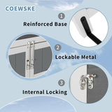 COEWSKE Outdoor Storage Shed, Small Tool Storage Cabinet, Waterproof Weather Resistant Wood Storage House Lockable with Floor for Backyard, Garden, Patio COEWSKE