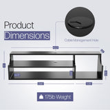 DIZAII Floating TV Stand, 3 Tier Floating Entertainment Center, 43" Floating TV Stand Wall Mounted, Floating TV Shelf, Black Under TV Cabinet, Floating Shelf for Under TV DIZAII