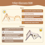 YOLEO Pikler Triangle Set, Foldable 7-in-1 Montessori Climbing Set Fun Baby Pickler-3 Piece Climbing Jungle Gym and Indoor Playground Climbing Toys for Toddlers 1-3 Inside (Natural, Standard Version) YOLEO