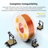 ANYCUBIC Silk Dual Color Pla Filament, 2-in-1 Chrome Coextrusion Color Change 3D Printer Filament 1.75mm Dimensional Accuracy +/- 0.02mm, Silk Texture, 1KG Spool (2.2 lbs), Red Gold ANYCUBIC