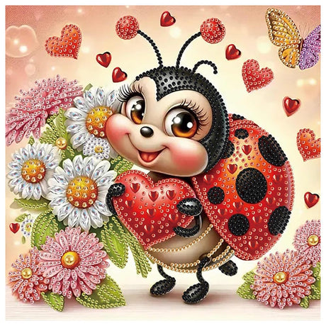 DPDAKIT Diamond Painting Kits Ladybug, 5D Special Shape Diamond Art Kits for Adults, Crystal Rhinestones Art Craft for Beginners DIY Home Wall Decor Gift, 12 × 12 Inches DPDAKIT
