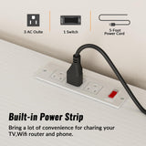 Furnulem White Dresser for Bedroom, Wide Chest of Drawers with Power Outlet for 55" TV Stand Entertainment Center, Deep 8 Drawers for Storage in Living Room,Entryway,Hallway,Closet(White) Furnulem