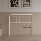 EtherealZYF Metal Headboard Full Size Headboard Metal Construction, Rustic Farmhouse Style, Effortless Assembly, Steel Headboard for Bedroom White EtherealZYF