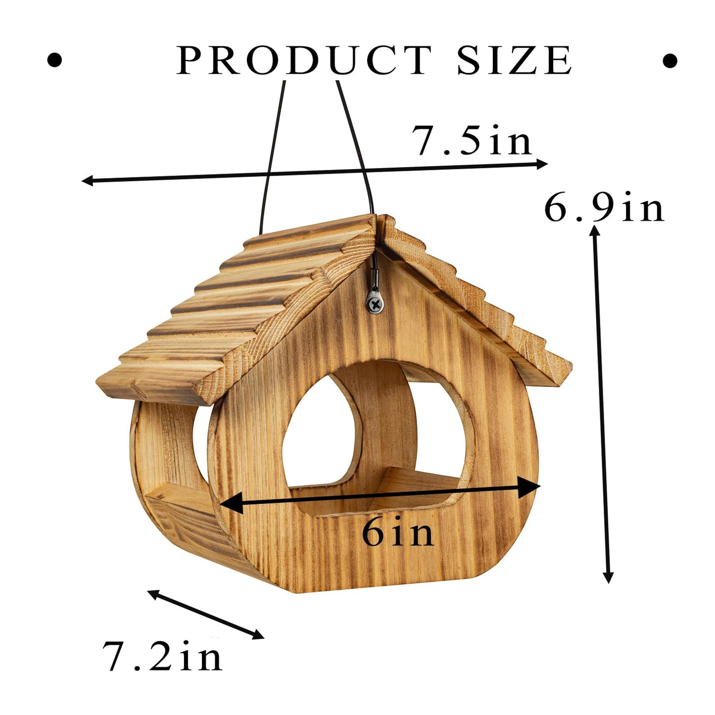 BalterFF Bird Feeders for Outdoors,Wooden Unique Seed Sunflower Food Feeder Blue Cardinal Finch Backyard Platform Balcony Gazebo Tree Fence Wall - WoodArtSupply