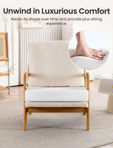 Mid Century Modern Accent Chairs for Living Room, 23” Wide Comfy Chair for Bedroom, Small Cozy Sherpa Reading Chairs for Adults, 108° Lounge Arm Chair Indoor with Detachable Cover, 5.5" Foam Cushion Miscoos