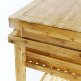 Home Aesthetics Rolling Kitchen Island Cart with Drawers Shelves, Towel Rack, Locking Casters, Butcher Block Food Prepping Cart Trolley on Wheels, Home Aesthetics