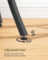 CHOEZON Round Bar Table, 2-Tier High Top & Counter Height Dining Table, for Bistro, Pub, Kitchen, Living Room, Rustic Brown and Black TBT03BF CHOEZON