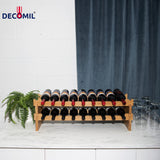 DECOMIL - 18 Bottle Wine Rack | Wine Rack Stand | Modular and Stackable | Wine Bottle Organizer for Countertop (9 Bottle) DECOMIL