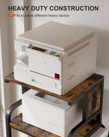 WTINAPIG Tall Printer Stand with Storage Adjustable Shelf and Bag, 4-Tier Large Printer Table with Charging Station for Home Office, Printer Cart with Wheels for 3D Printer Shredder Scanner Fax WTINAPIG