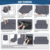 TAOCOCO Recliner Sofa Slipcover, 3 Pieces Polyester Fabric Stretch Sofa Covers for 3 Seat Reclining Couch, Soft Washable Furniture Protector with Pockets (3 Seat, Dark Gray) TAOCOCO