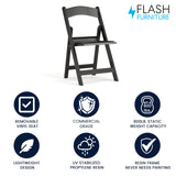 Flash Furniture Hercules™ Series Folding Chair - Black Resin – 1000LB Weight Capacity Comfortable Event Chair - Light Weight Folding Chair Flash Furniture
